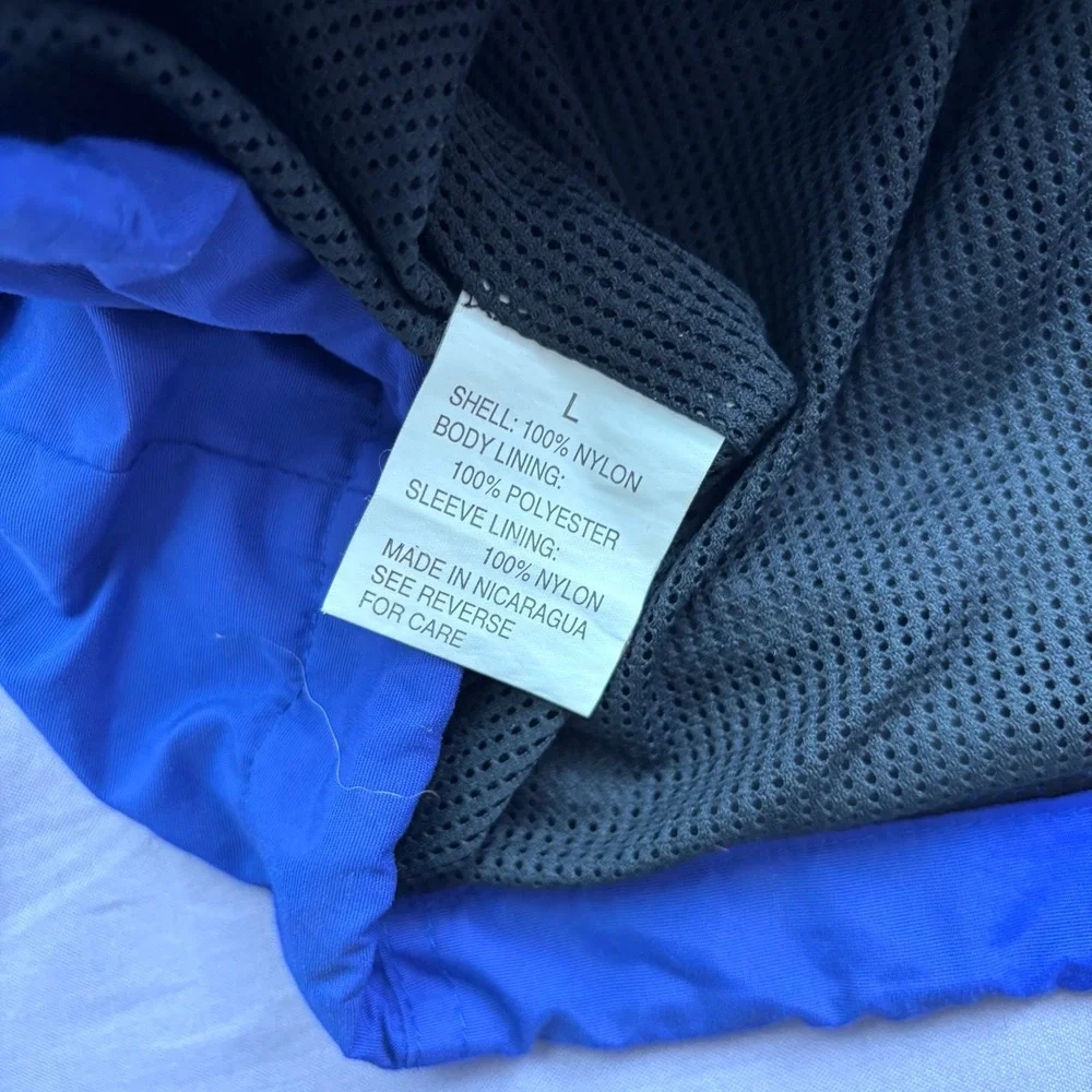 Vtg Joes Outdoors Mens Blue Lightweight Windbreaker Mesh Lined Full Zip Jacket L